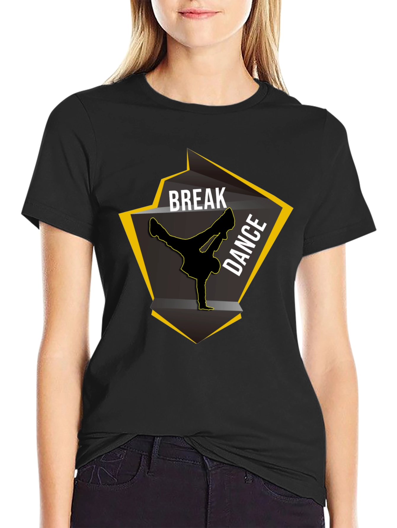 Break Dance Graphic Black T-Shirt