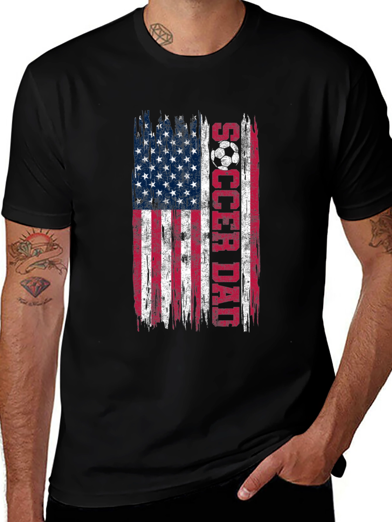 Soccer Dad USA Flag Graphic T-Shirt