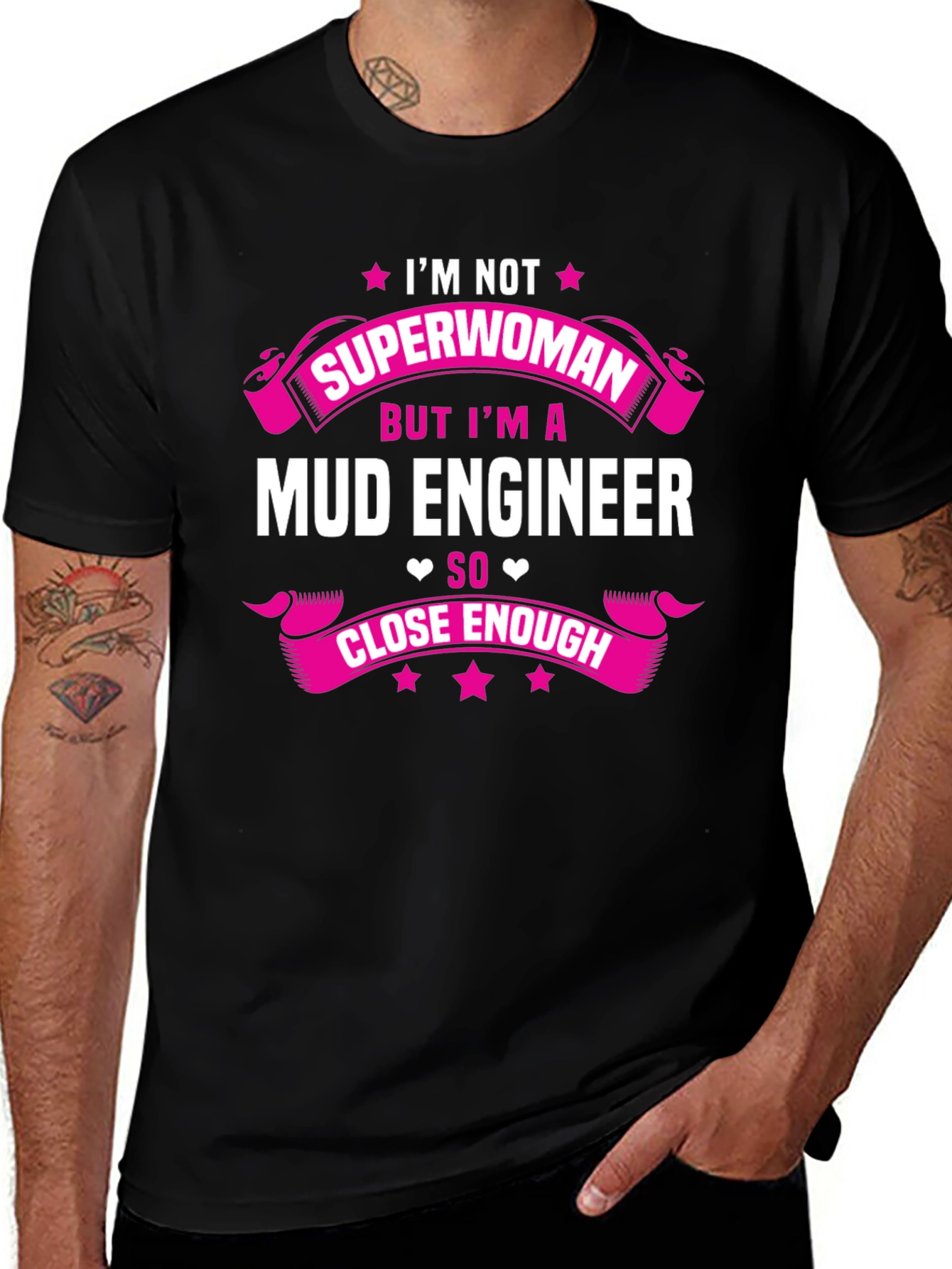 Mud Engineer T-Shirt - Funny Superwoman Tee