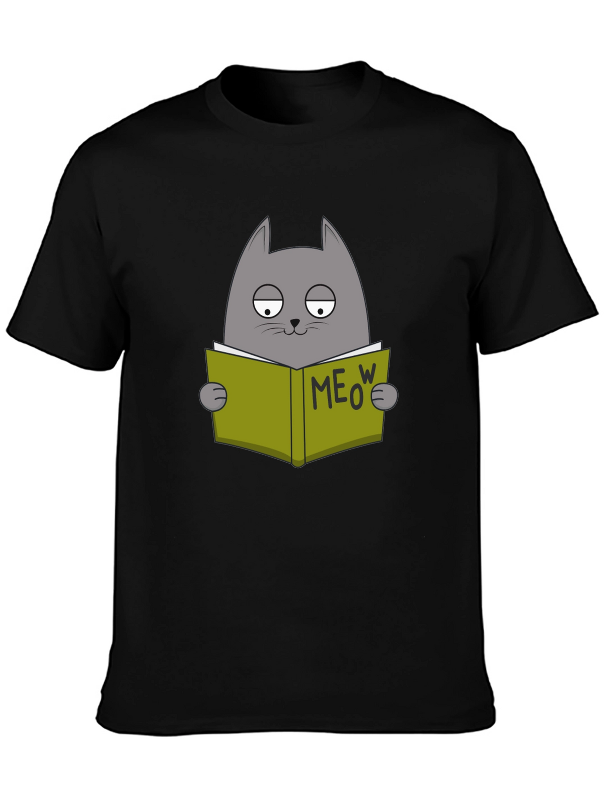 Cat Reading Book Meow T-Shirt