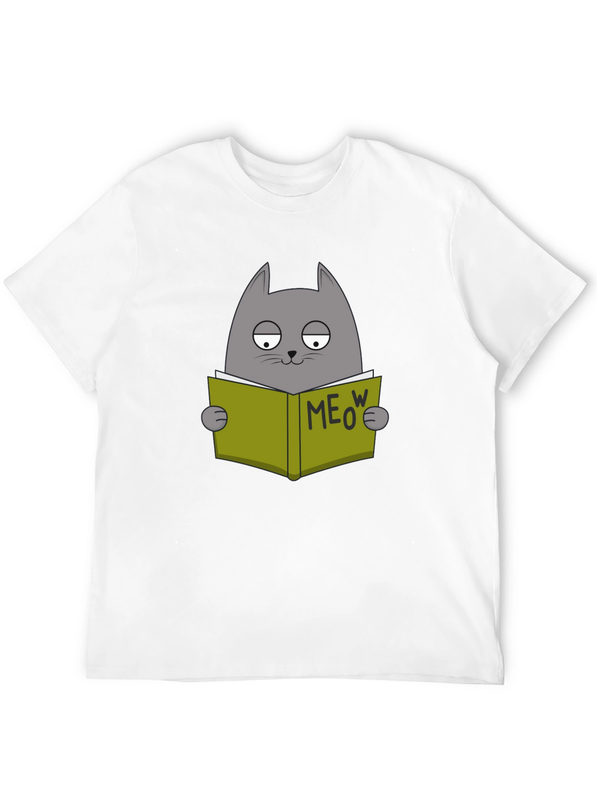 Cat Reading Book Meow T-Shirt