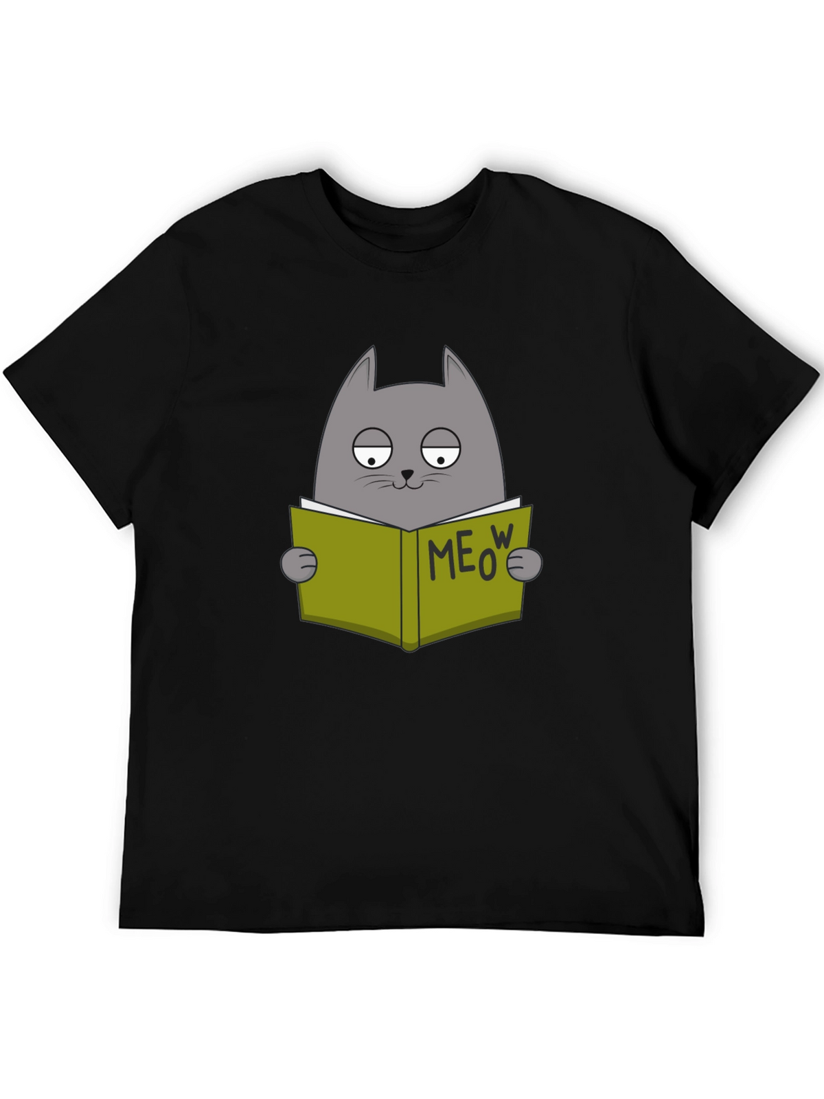 Cat Reading Book Meow T-Shirt