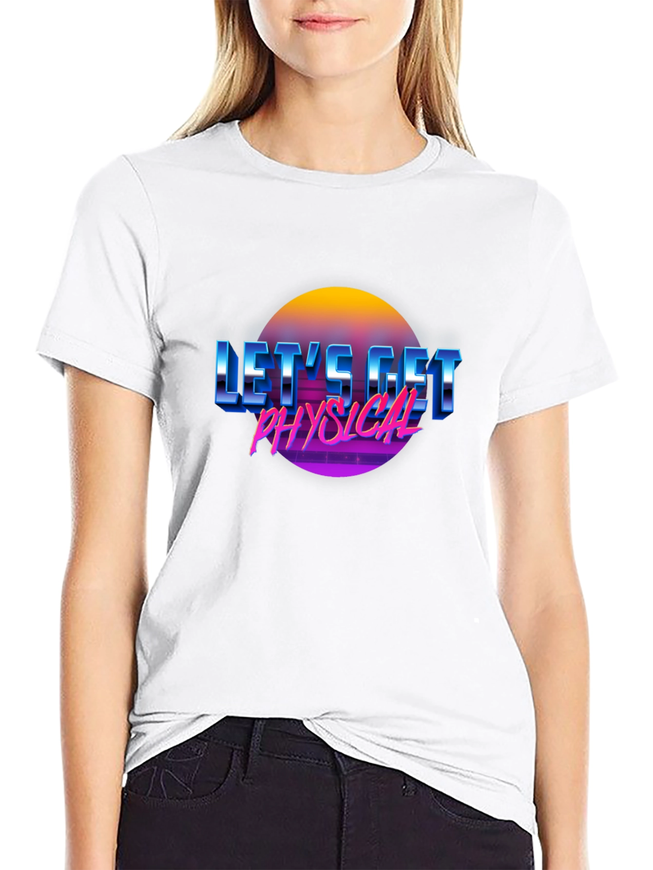 Retro Lets Get Physical Graphic T-Shirt