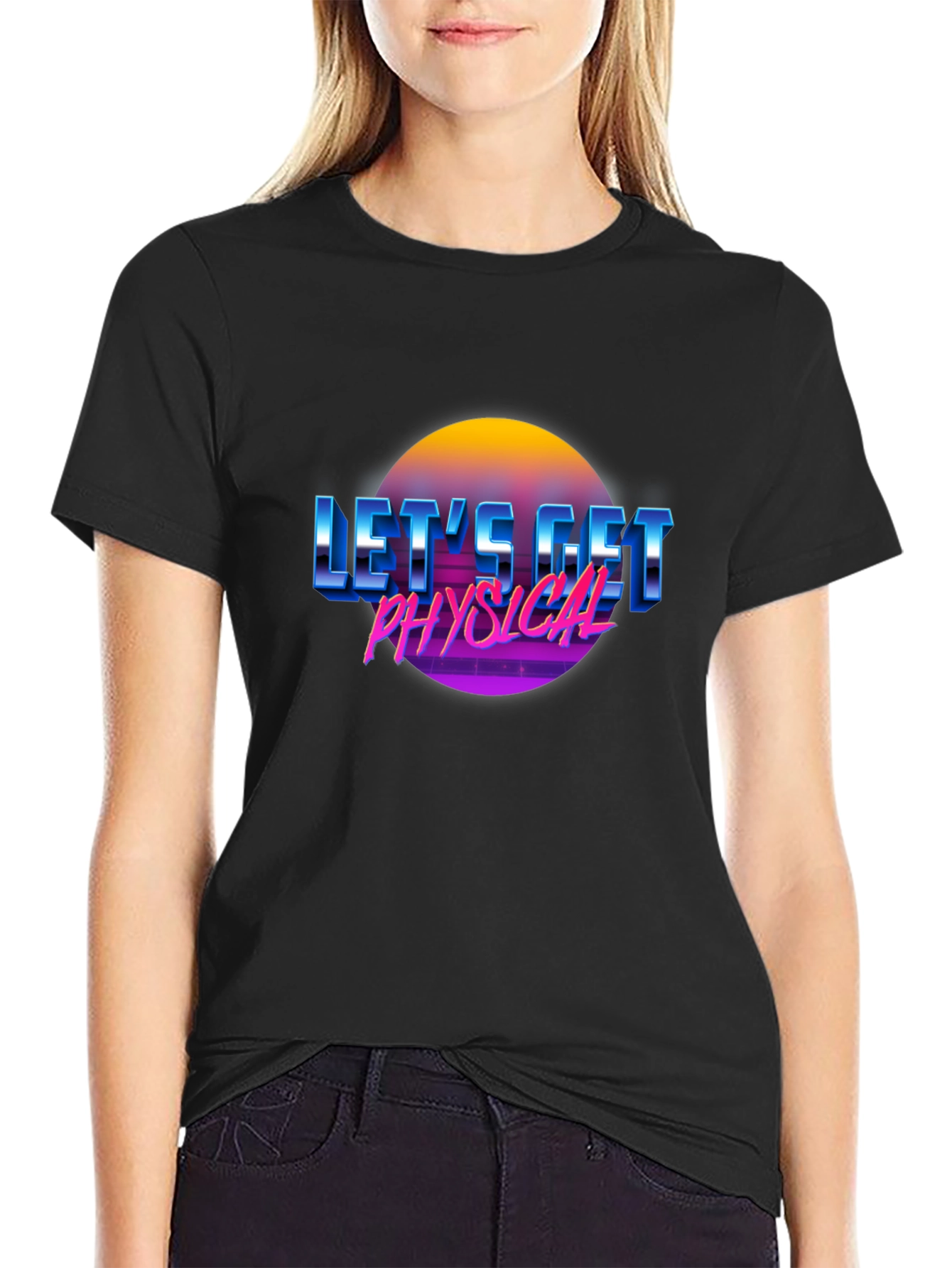 Retro Lets Get Physical Graphic T-Shirt