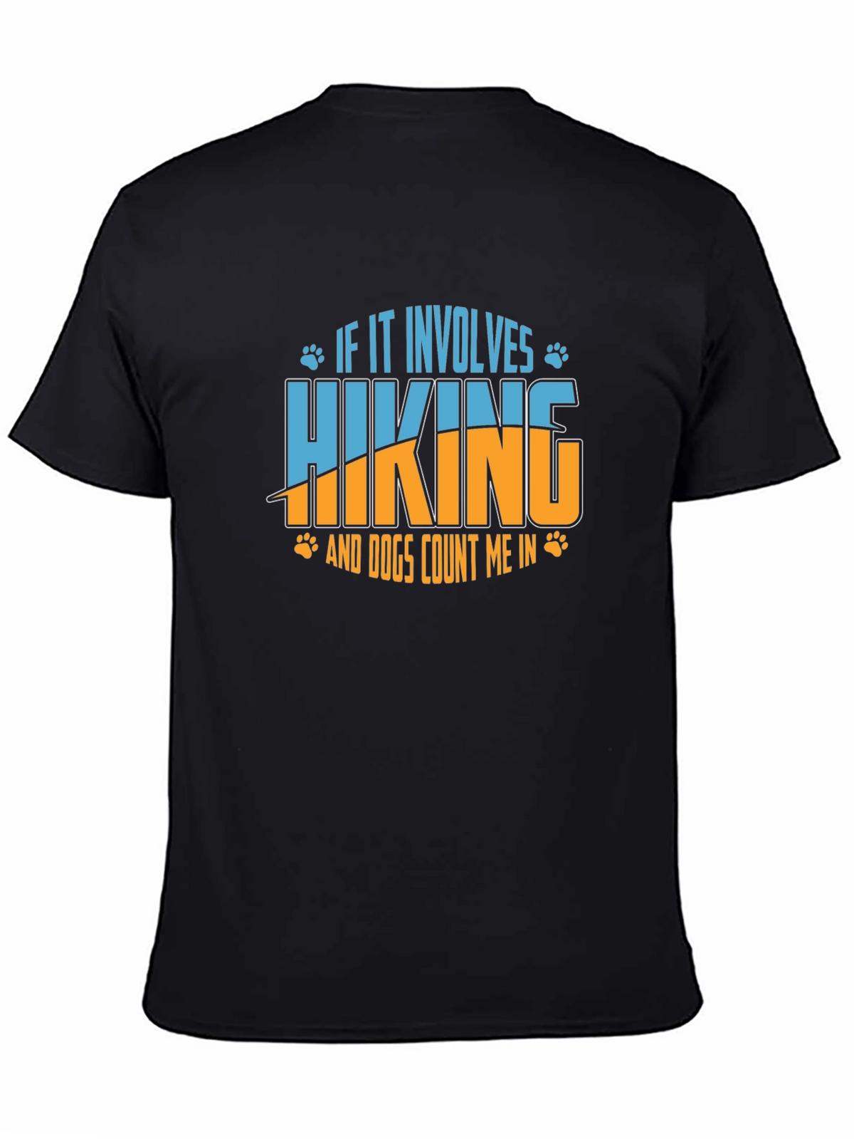 Hiking and Dogs Graphic Tee - Black
