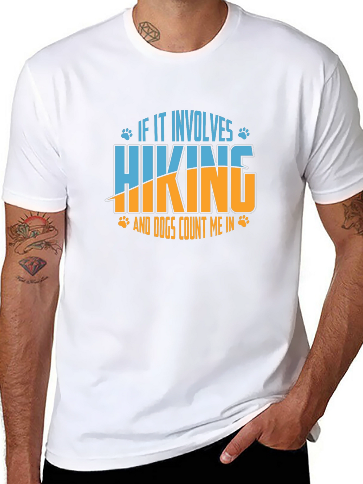 Hiking and Dogs Graphic Tee - Black