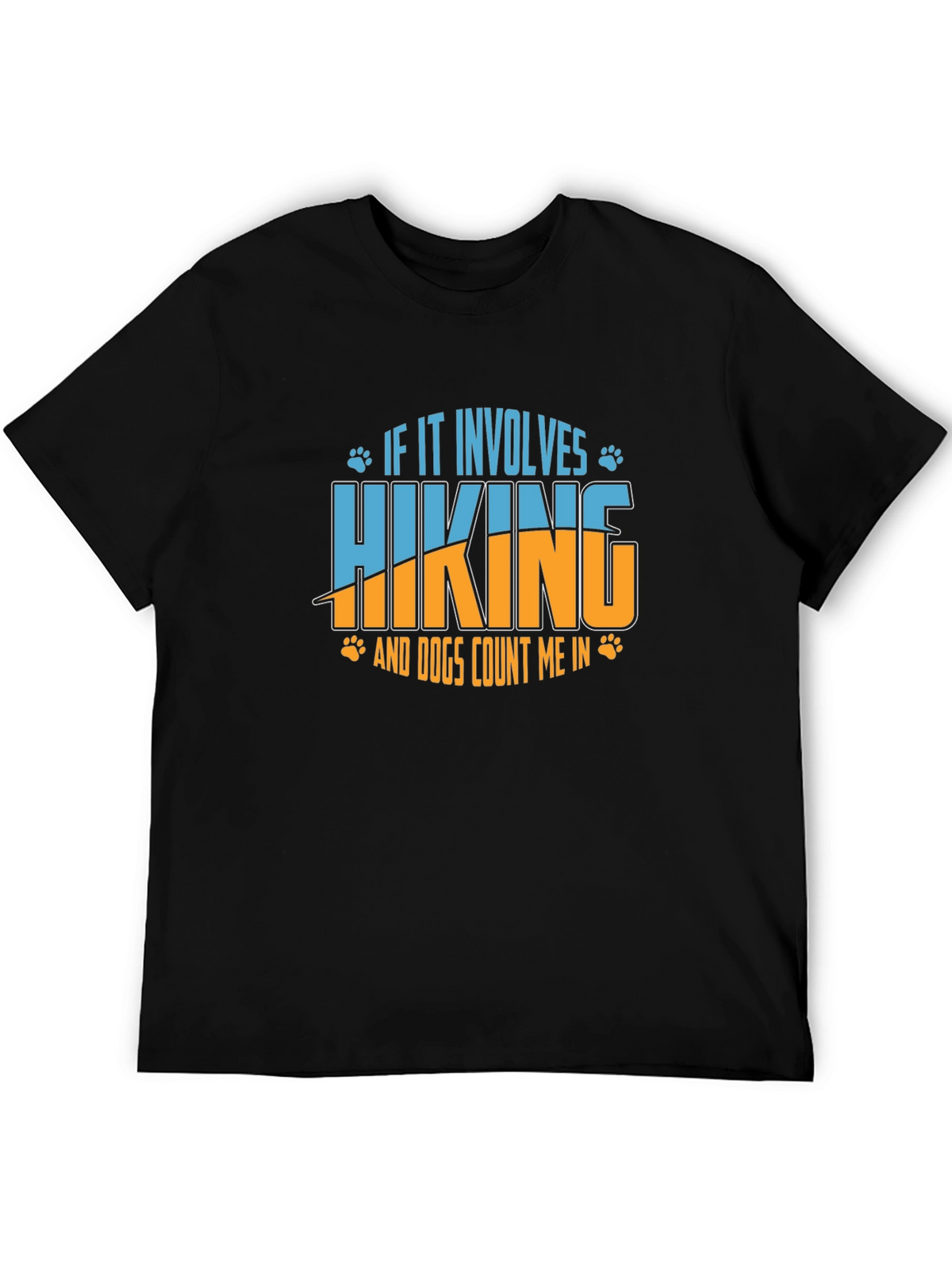Hiking and Dogs Graphic Tee - Black