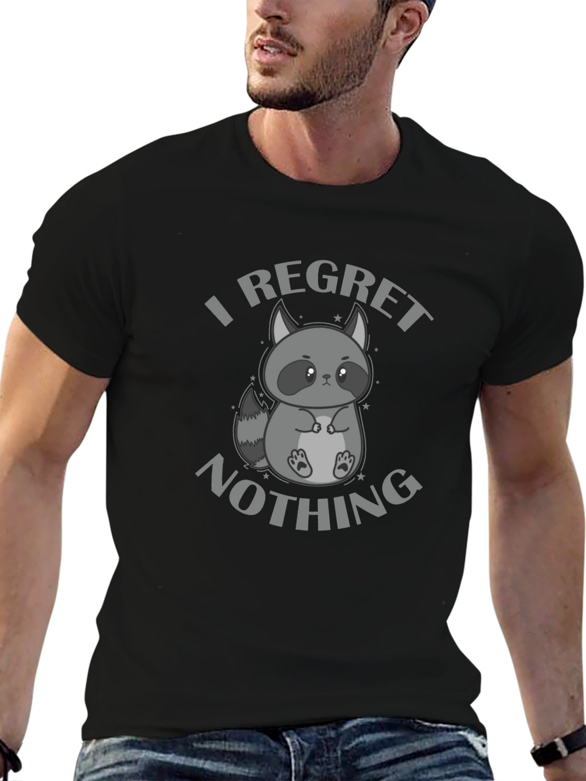 I Regret Nothing Raccoon Graphic T-Shirt