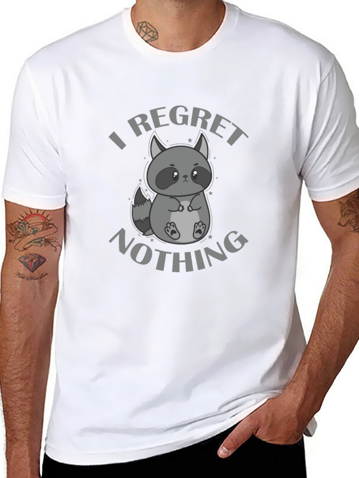 I Regret Nothing Raccoon Graphic T-Shirt