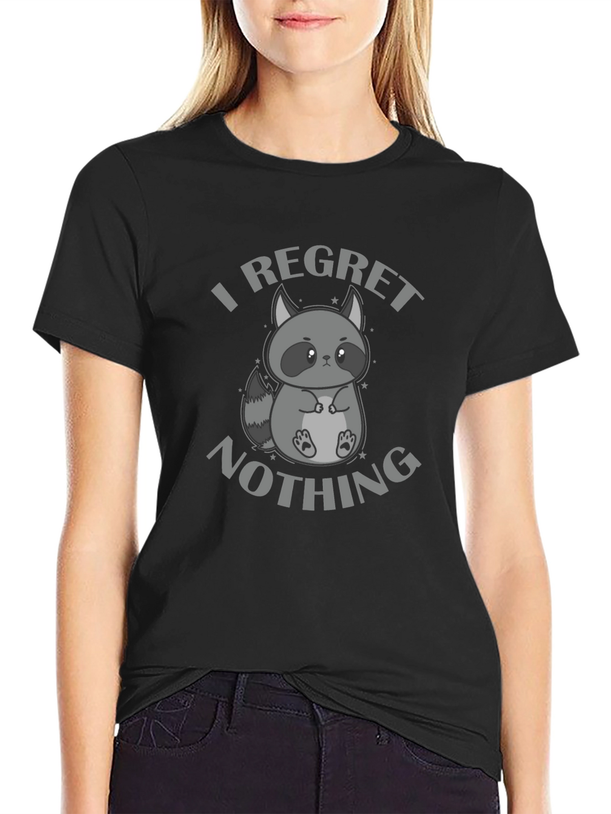 I Regret Nothing Raccoon Graphic T-Shirt