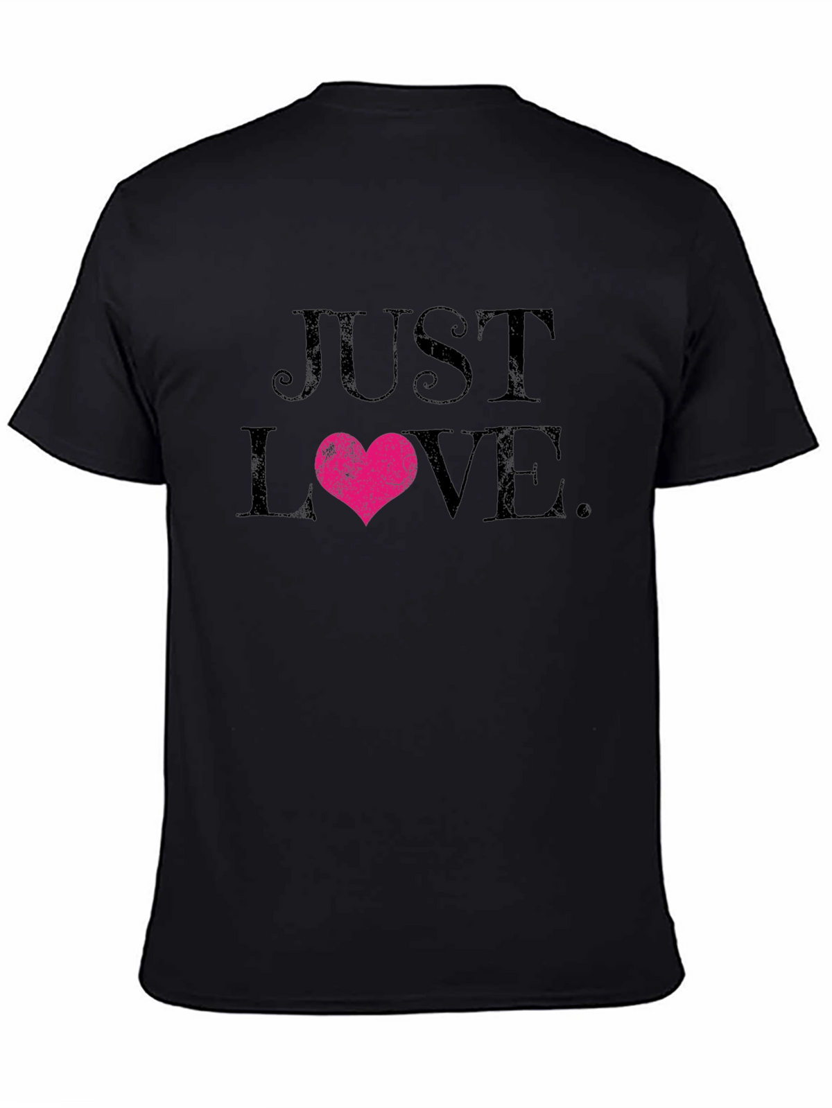 Just Love Heart Graphic Black T-Shirt