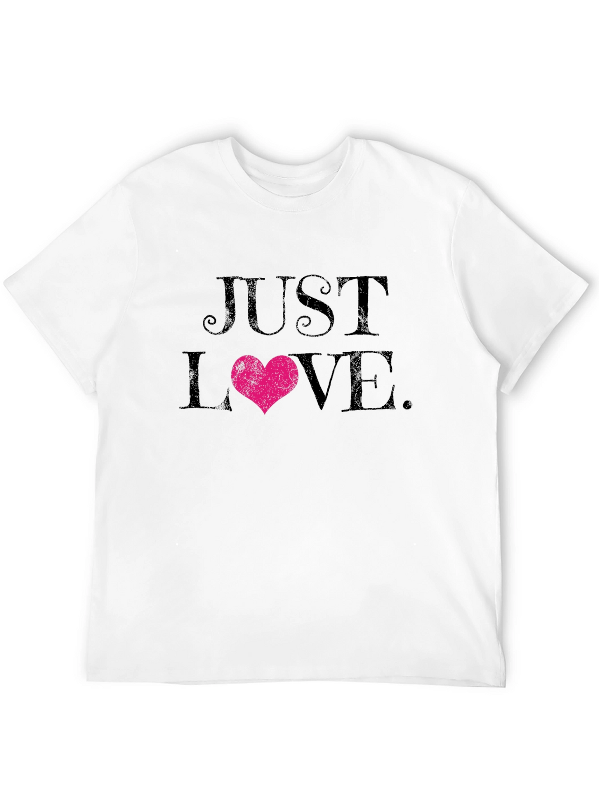 Just Love Heart Graphic Black T-Shirt