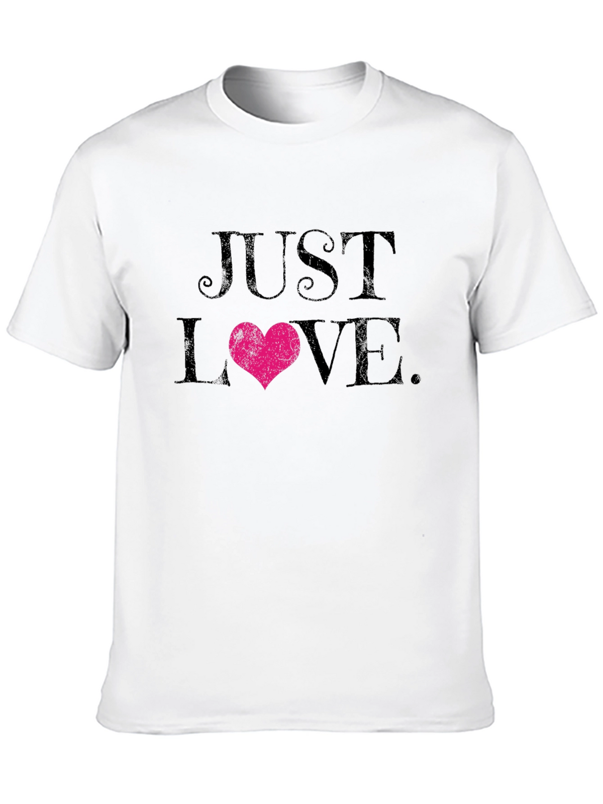 Just Love Heart Graphic Black T-Shirt