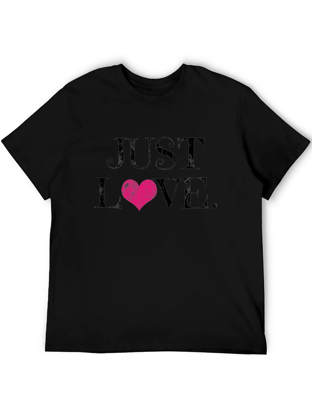 Just Love Heart Graphic Black T-Shirt
