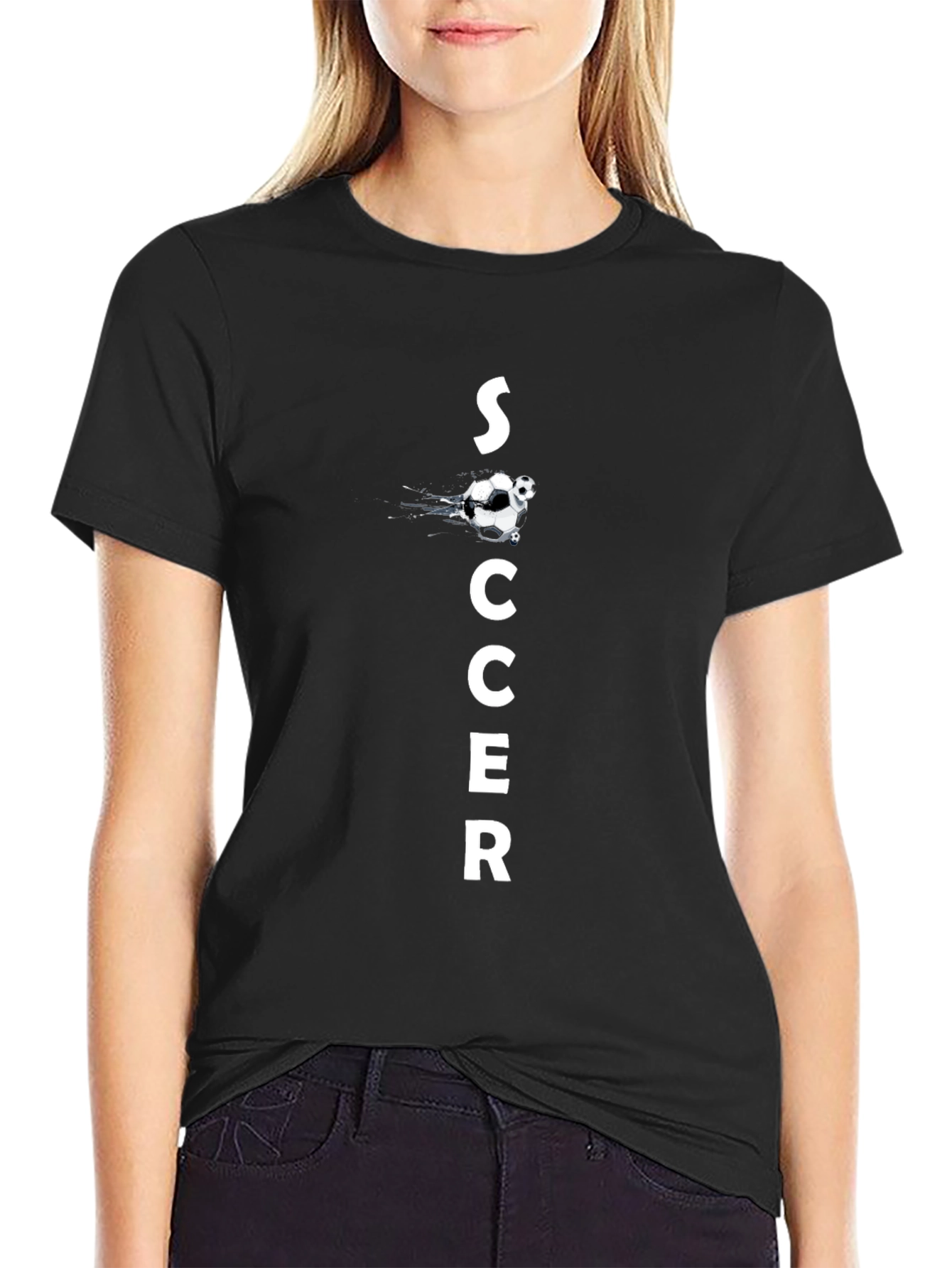 Soccer Graphic Black T-Shirt