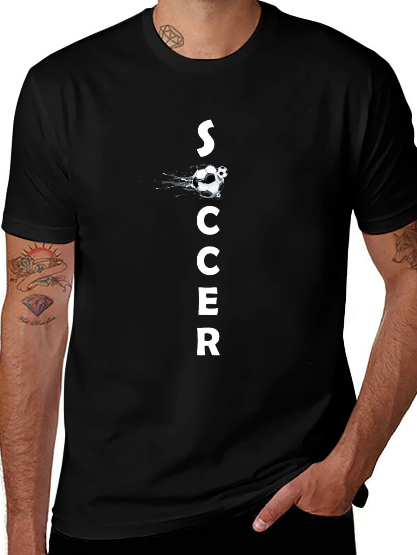 Soccer Graphic Black T-Shirt