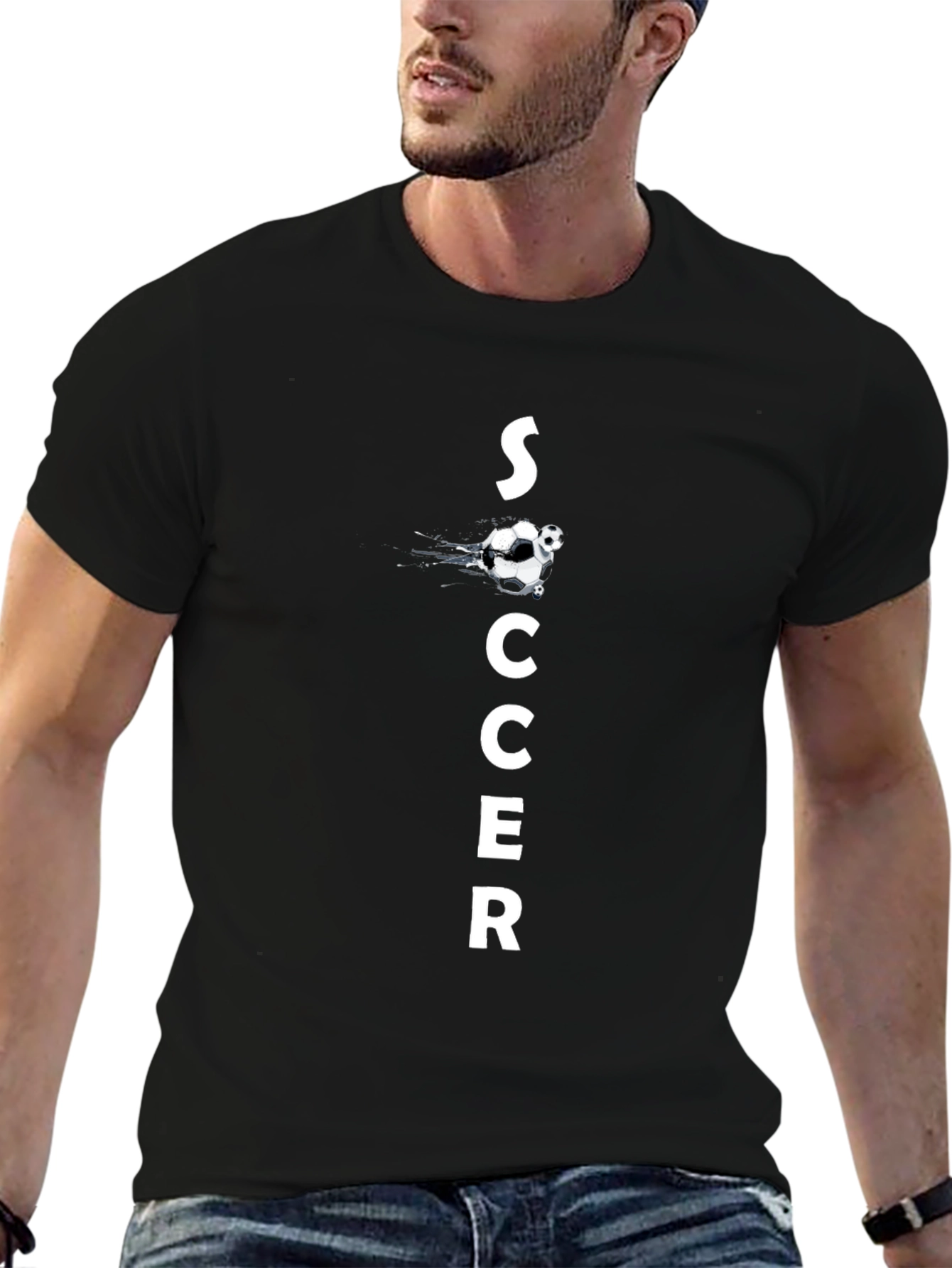 Soccer Graphic Black T-Shirt