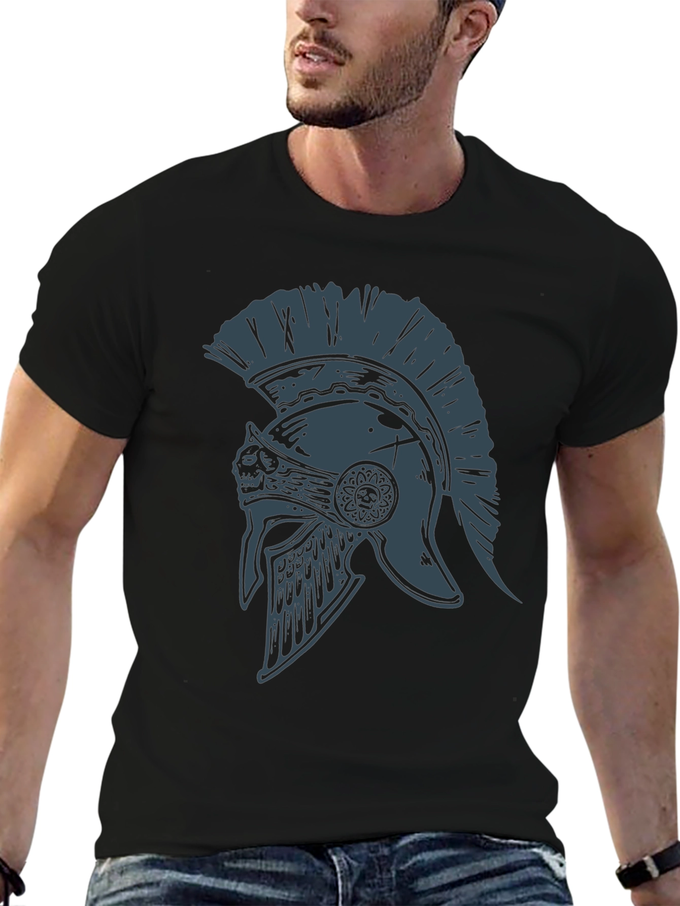 Spartan Helmet Graphic Tee - Warrior Style