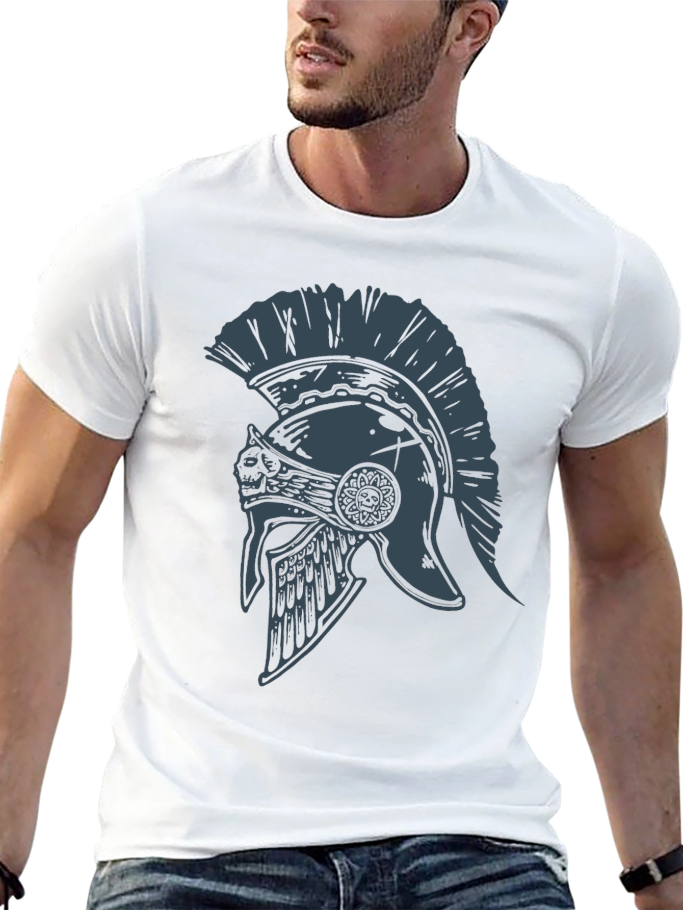 Spartan Helmet Graphic Tee - Warrior Style