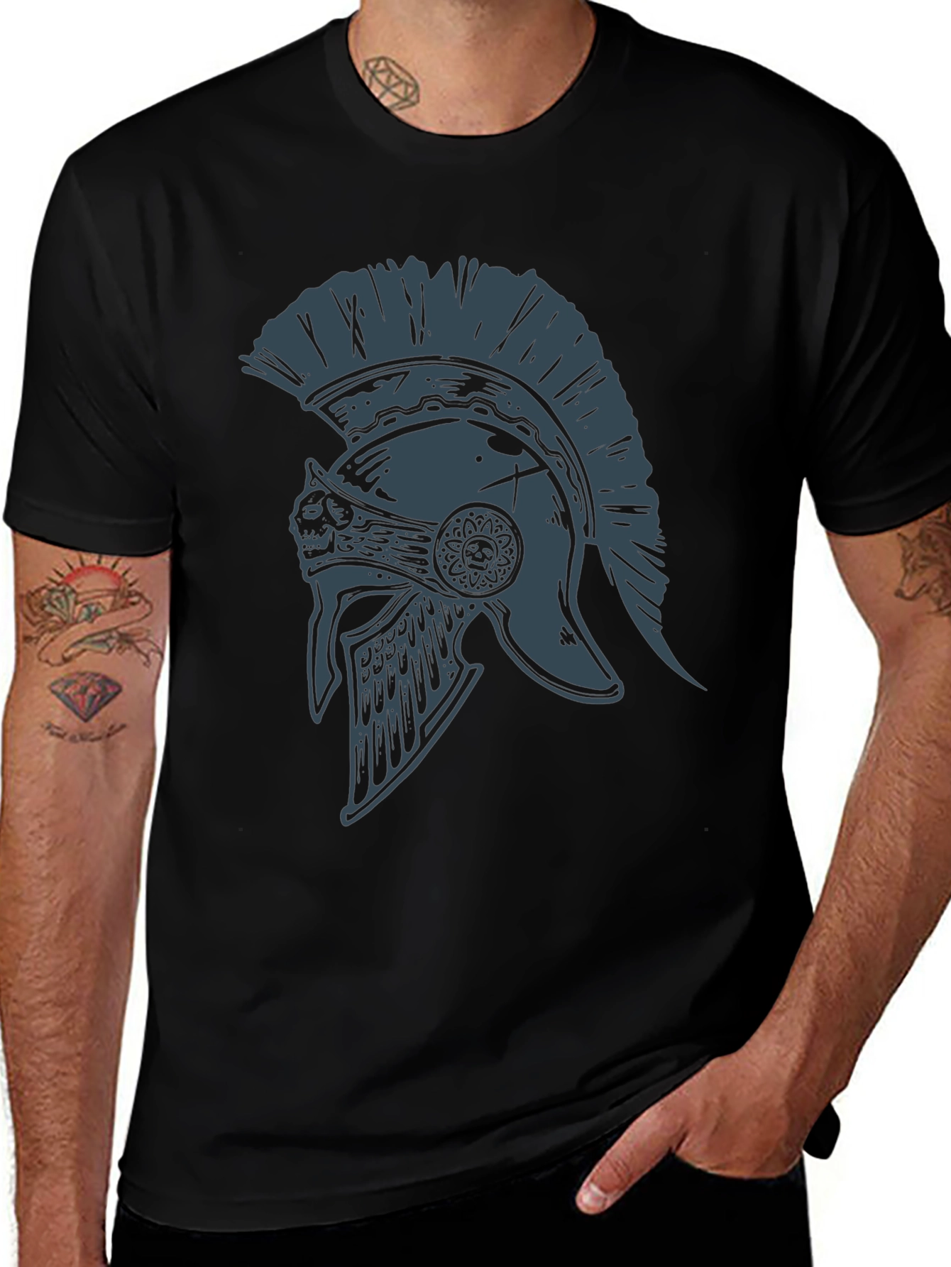 Spartan Helmet Graphic Tee - Warrior Style