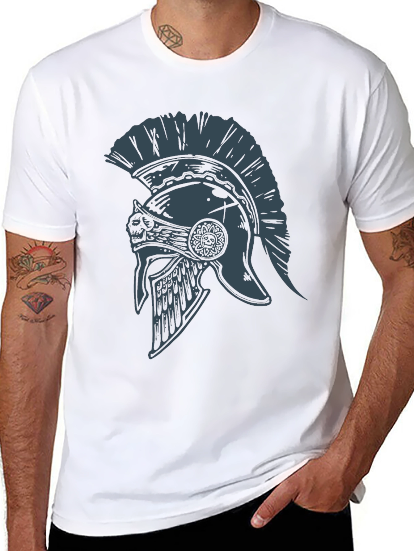 Spartan Helmet Graphic Tee - Warrior Style
