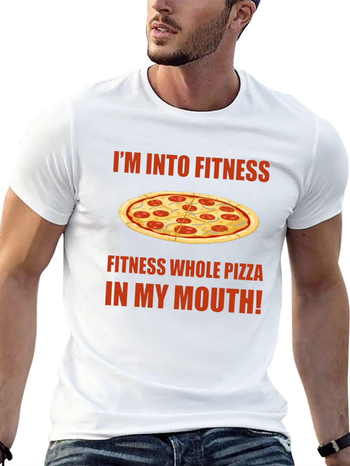 Funny Pizza Fitness Graphic T-Shirt