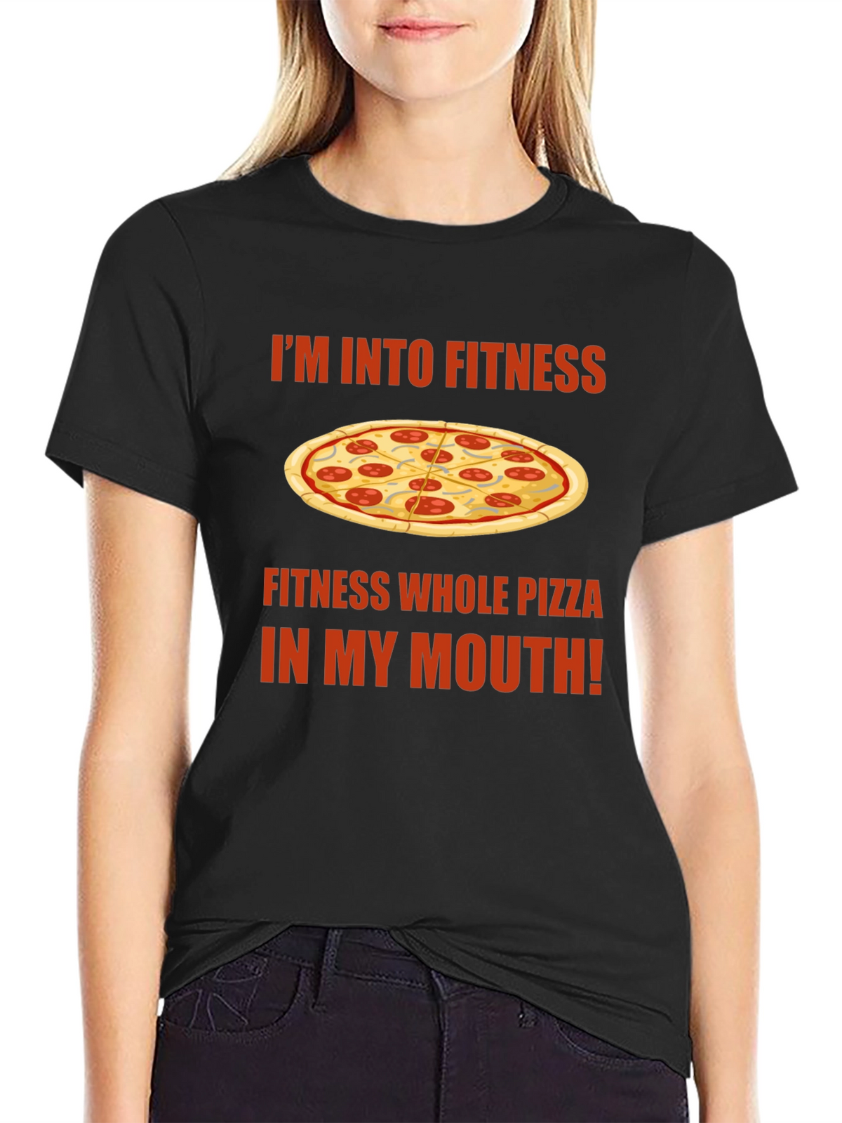 Funny Pizza Fitness Graphic T-Shirt