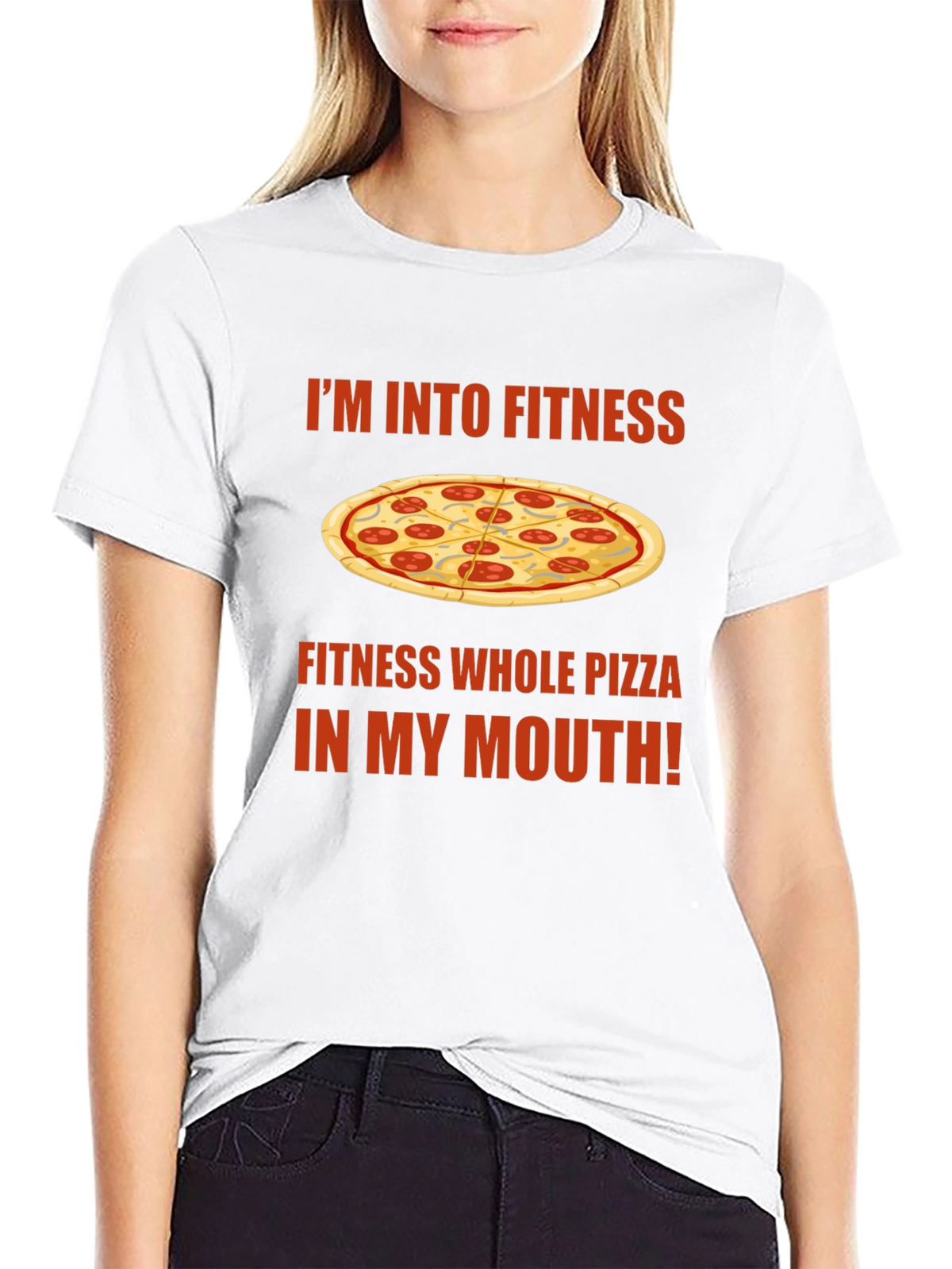 Funny Pizza Fitness Graphic T-Shirt