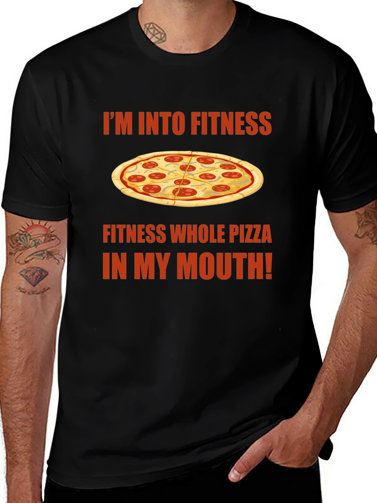 Funny Pizza Fitness Graphic T-Shirt