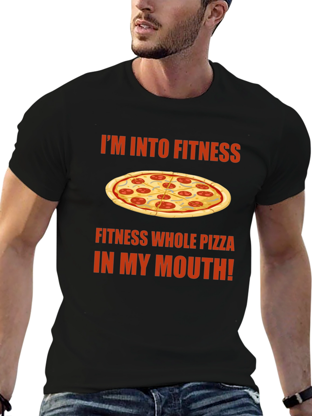 Funny Pizza Fitness Graphic T-Shirt