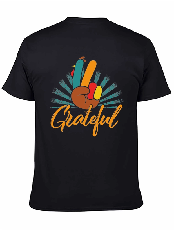 Grateful Turkey Hand Peace Sign T-Shirt