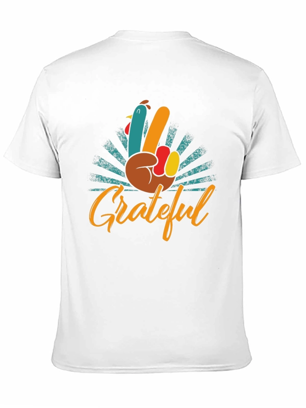Grateful Turkey Hand Peace Sign T-Shirt