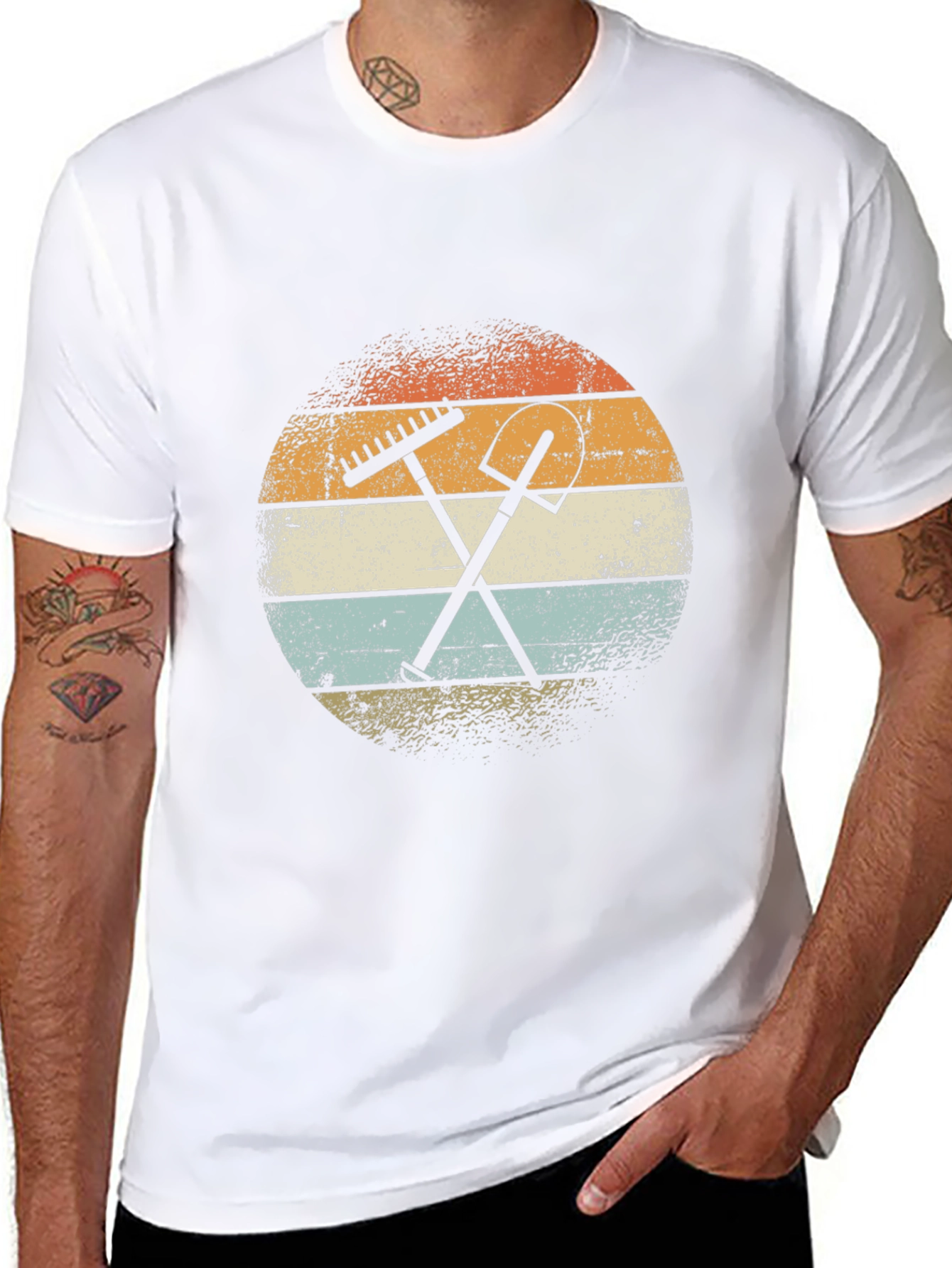 Retro Gardening Tools Graphic T-Shirt