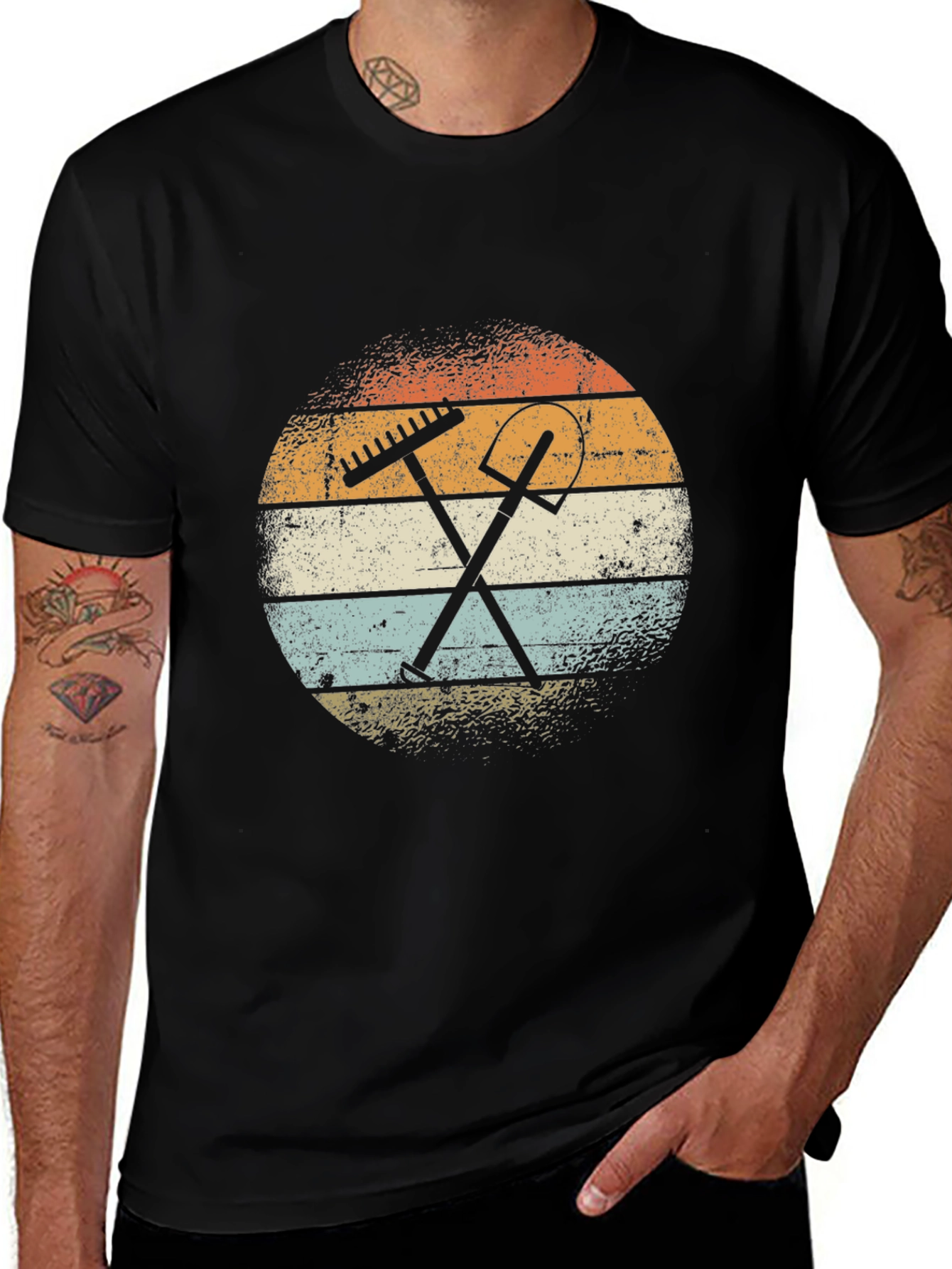 Retro Gardening Tools Graphic T-Shirt