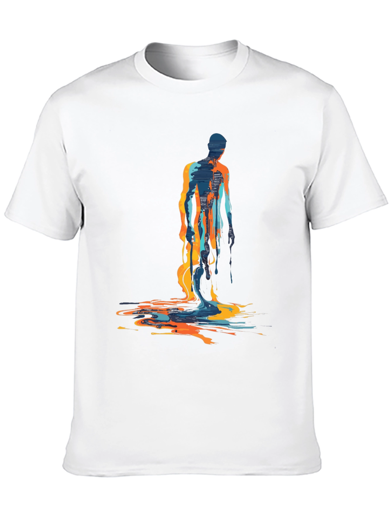 Abstract Figure Graphic Tee - Mens Black T-Shirt
