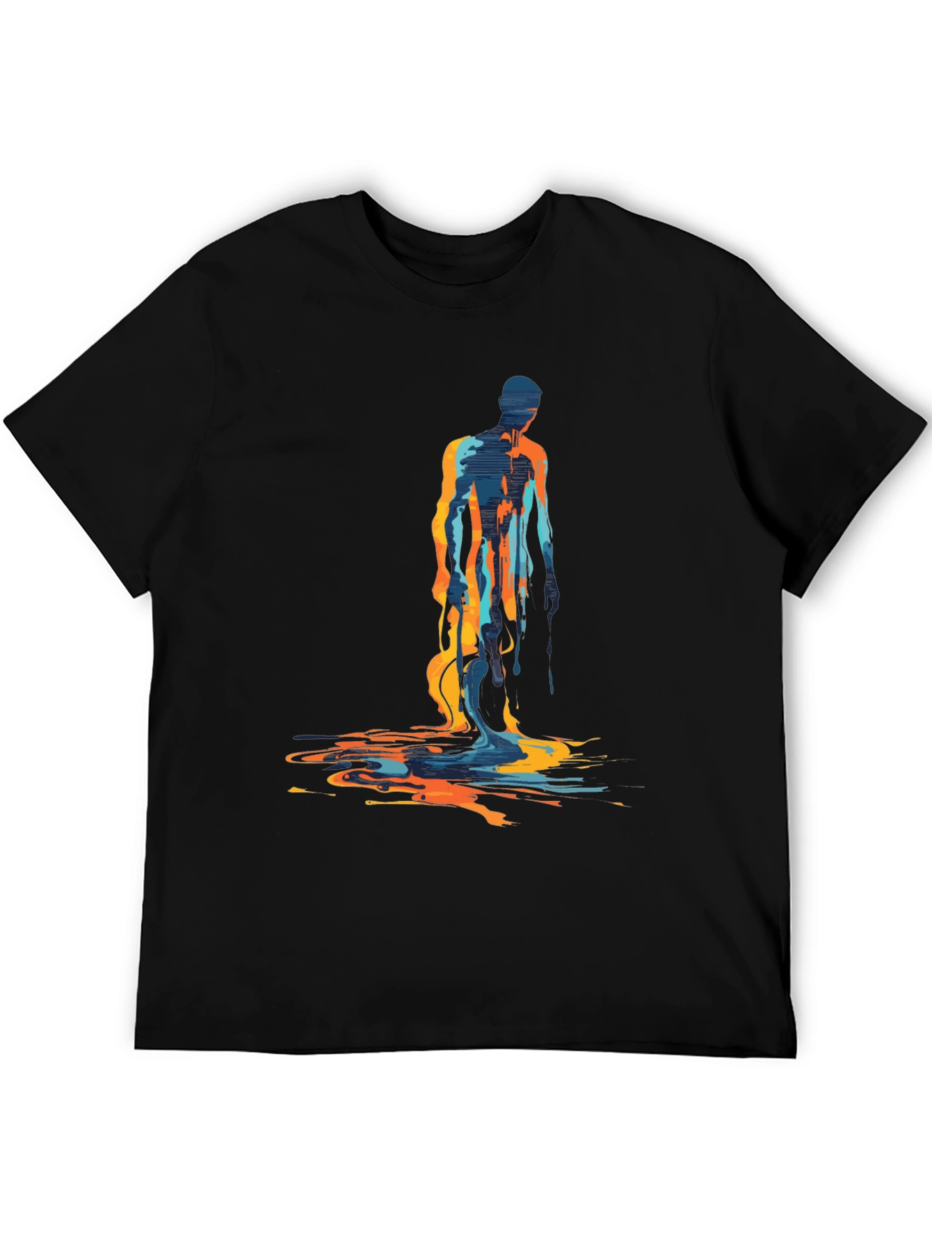 Abstract Figure Graphic Tee - Mens Black T-Shirt