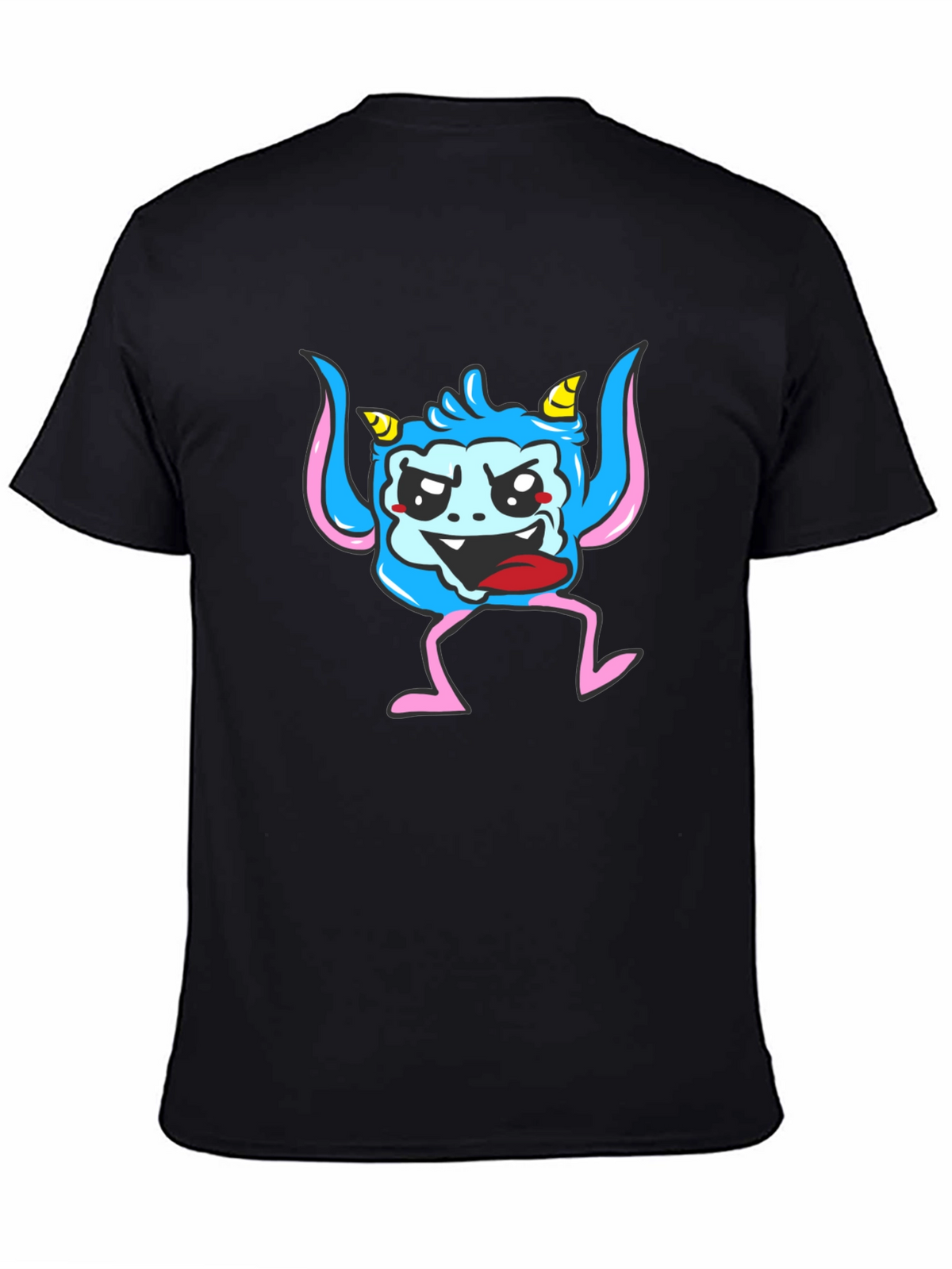 Monster Graphic Print Black T-Shirt