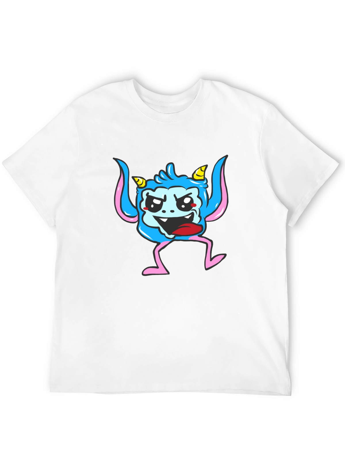 Monster Graphic Print Black T-Shirt