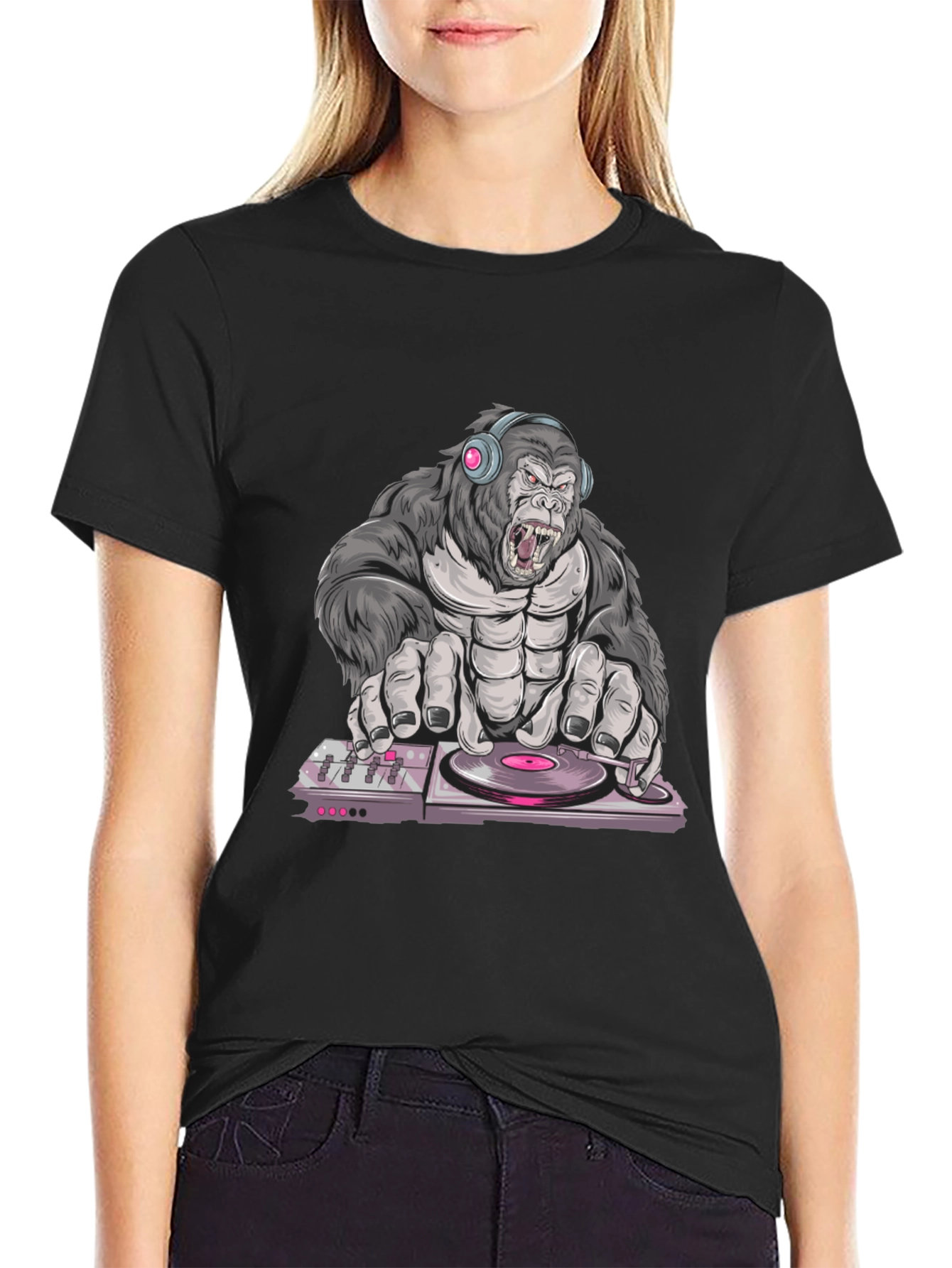 DJ Gorilla Graphic Tee - Black T-Shirt