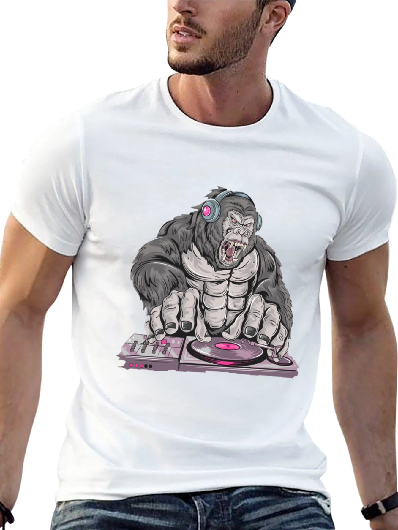 DJ Gorilla Graphic Tee - Black T-Shirt