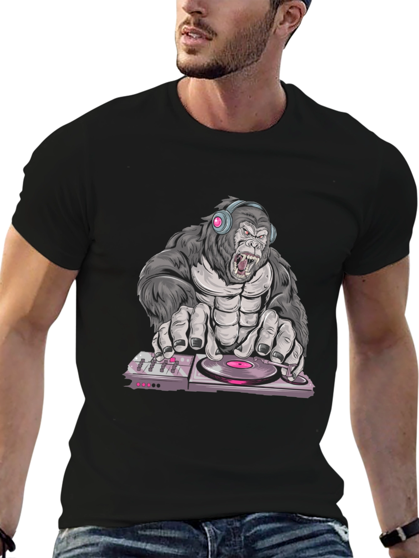 DJ Gorilla Graphic Tee - Black T-Shirt