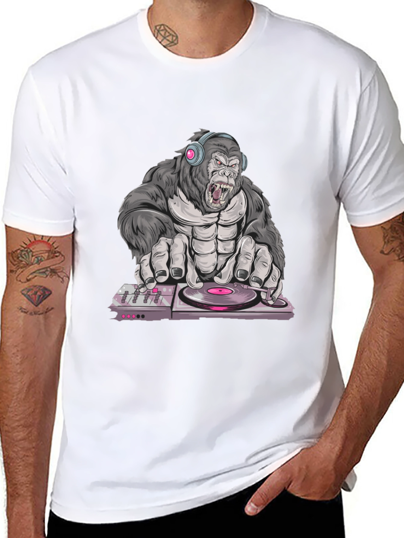 DJ Gorilla Graphic Tee - Black T-Shirt