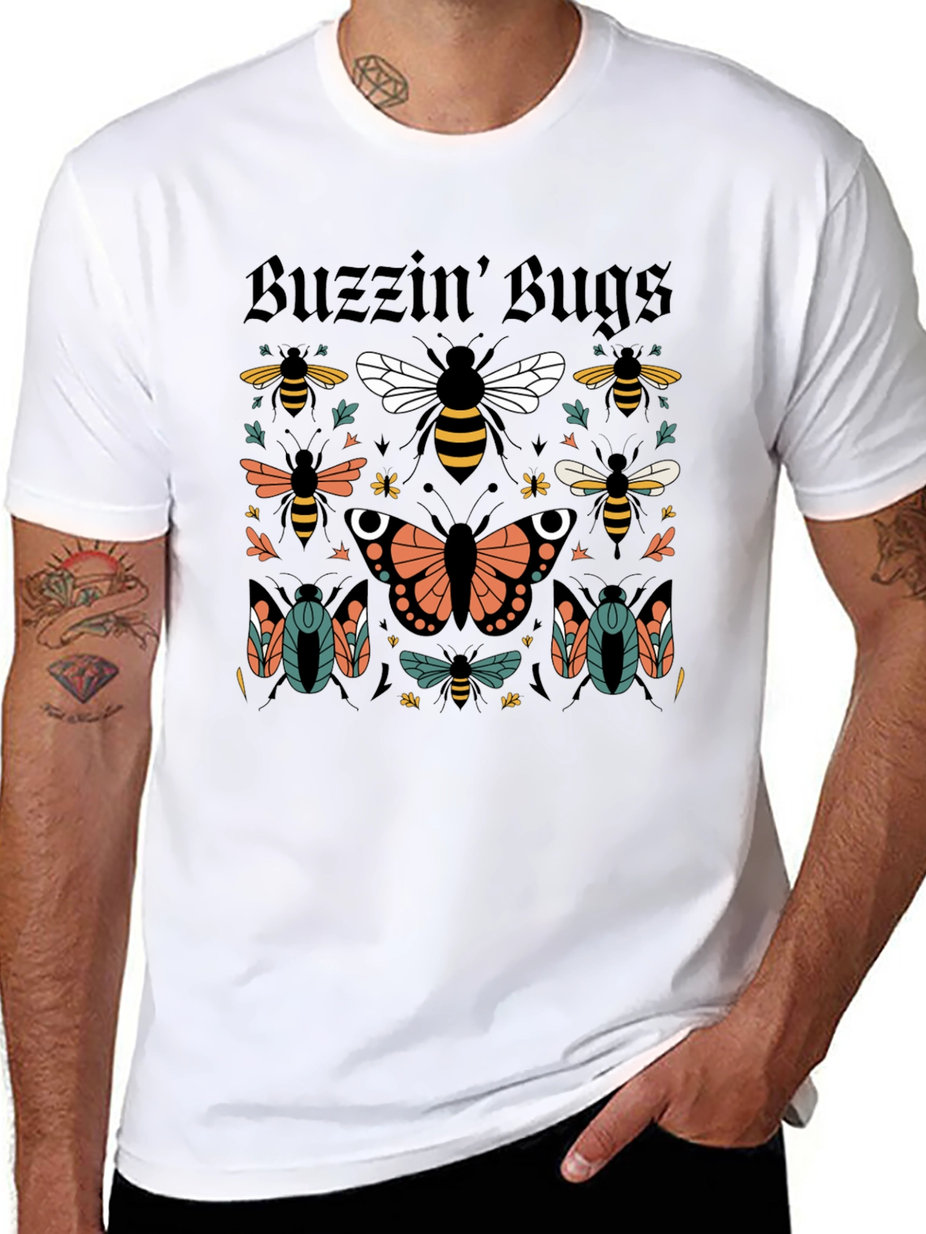 Buzzin Bugs Graphic Tee - Whimsical Insect Design