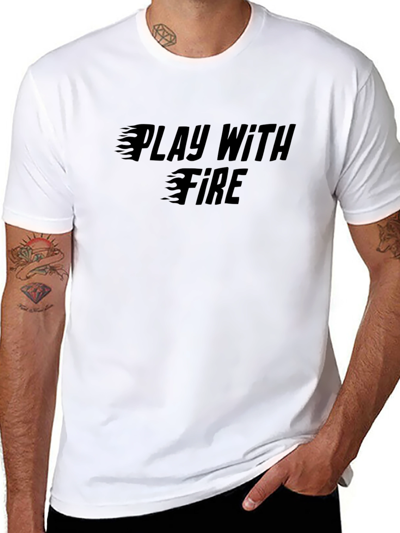 Play with Fire Graphic Black T-Shirt