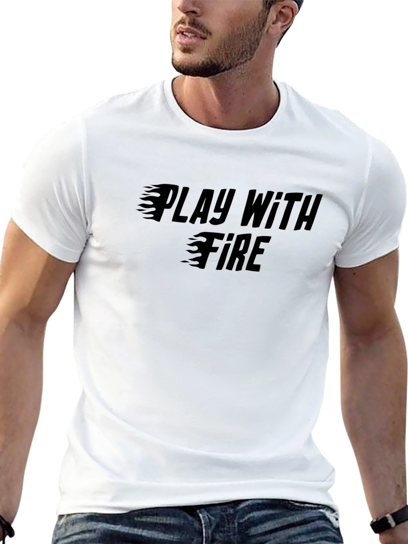 Play with Fire Graphic Black T-Shirt