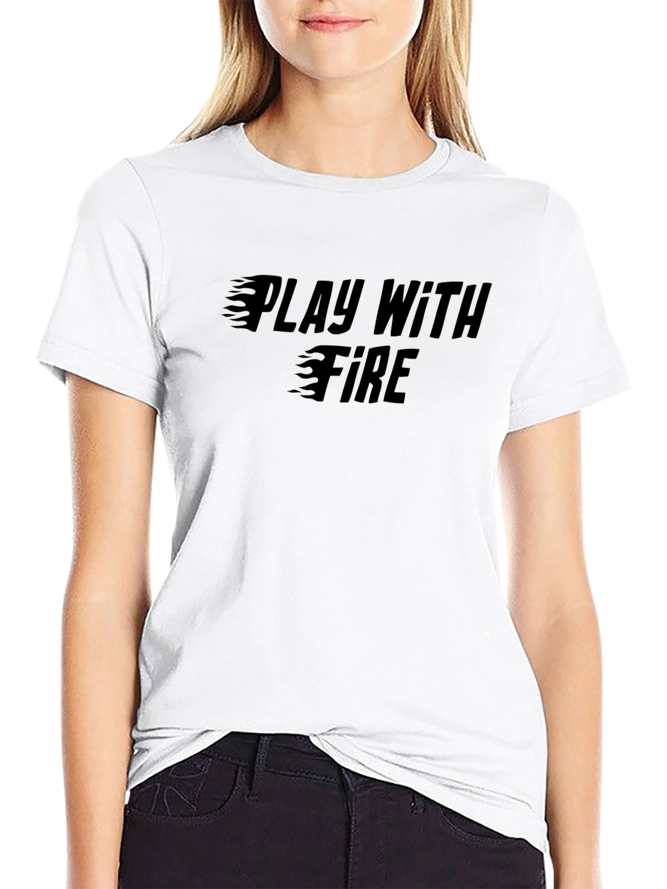 Play with Fire Graphic Black T-Shirt