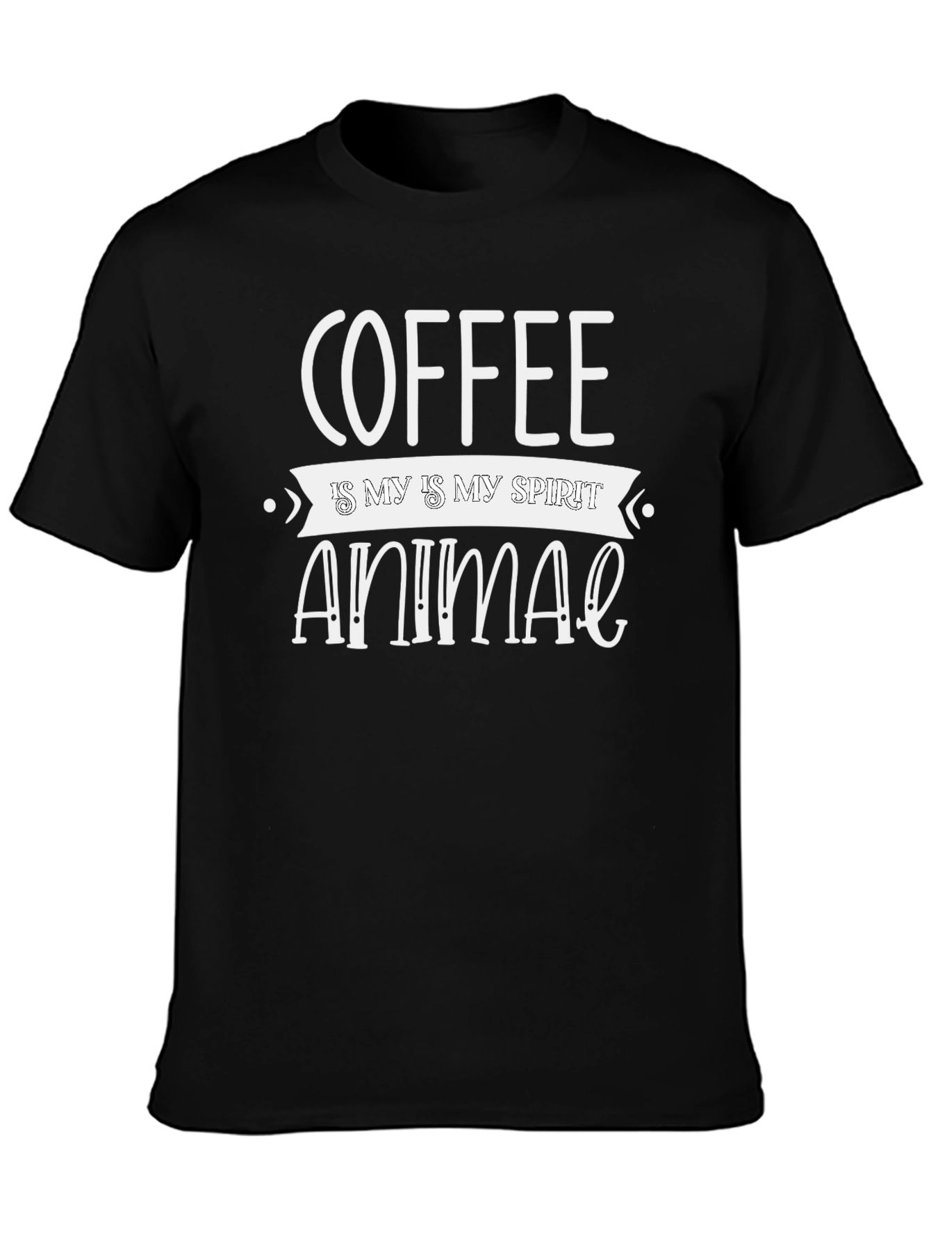 Coffee is My Spirit Animal Black T-Shirt