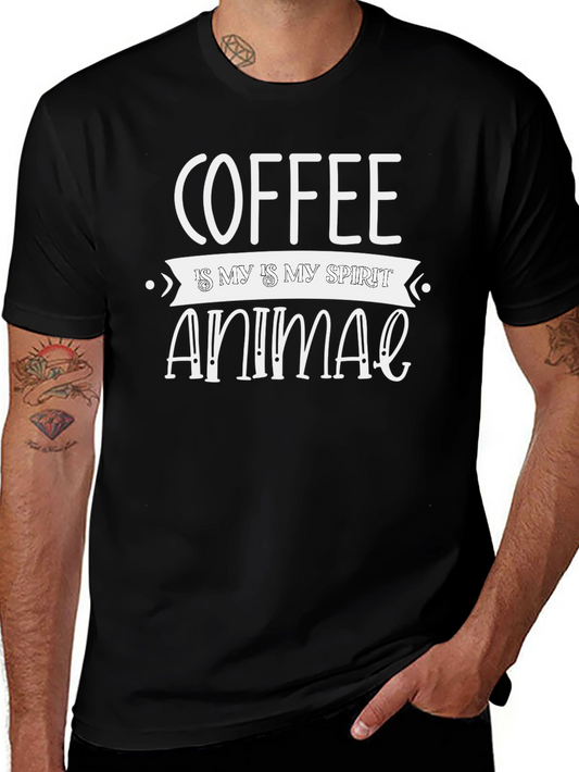 Coffee is My Spirit Animal Black T-Shirt