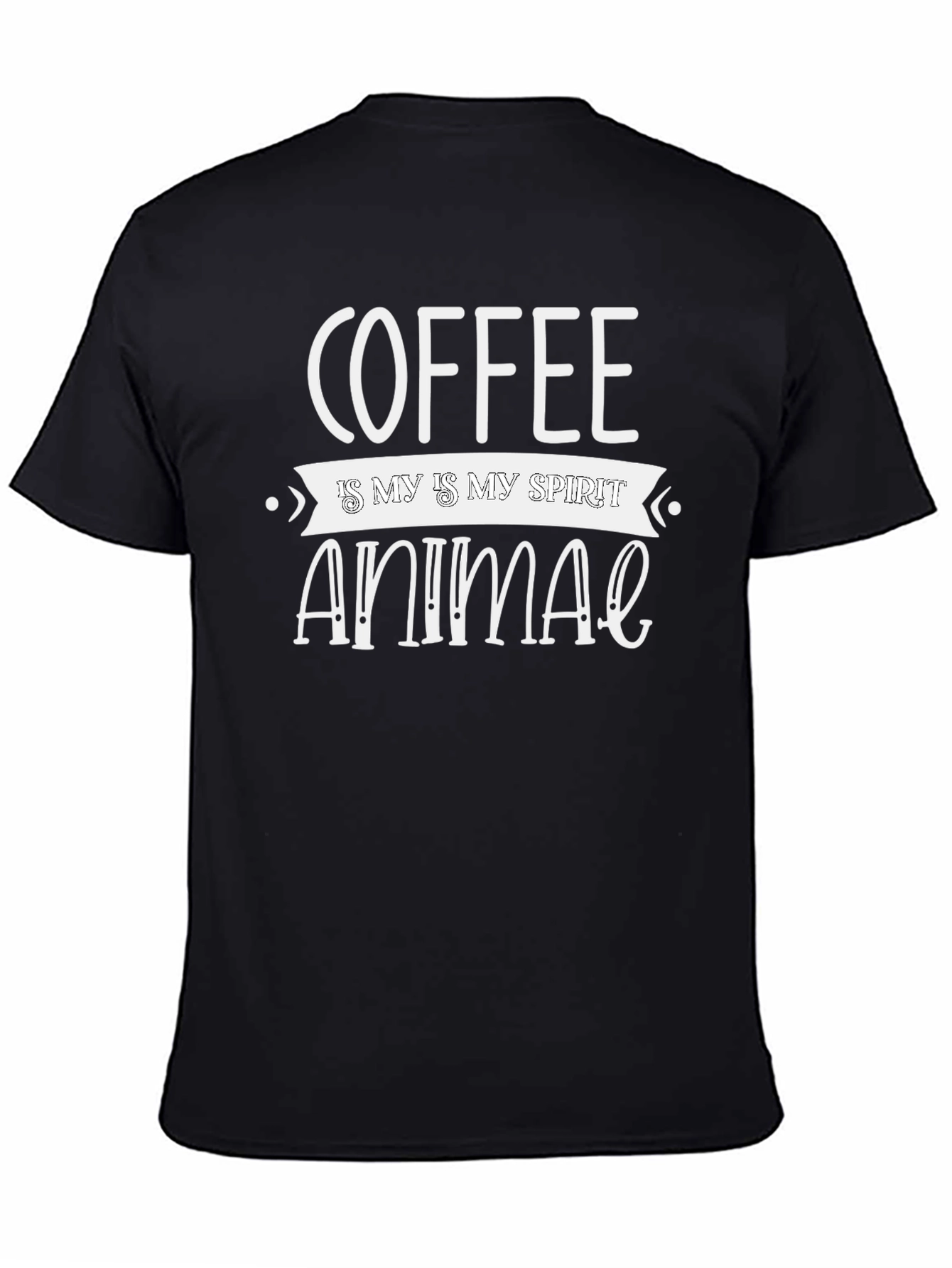 Coffee is My Spirit Animal Black T-Shirt