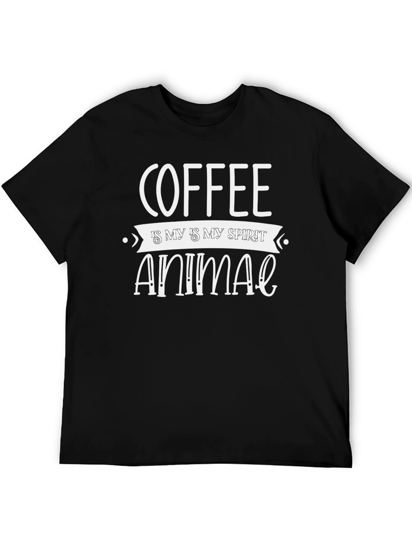 Coffee is My Spirit Animal Black T-Shirt